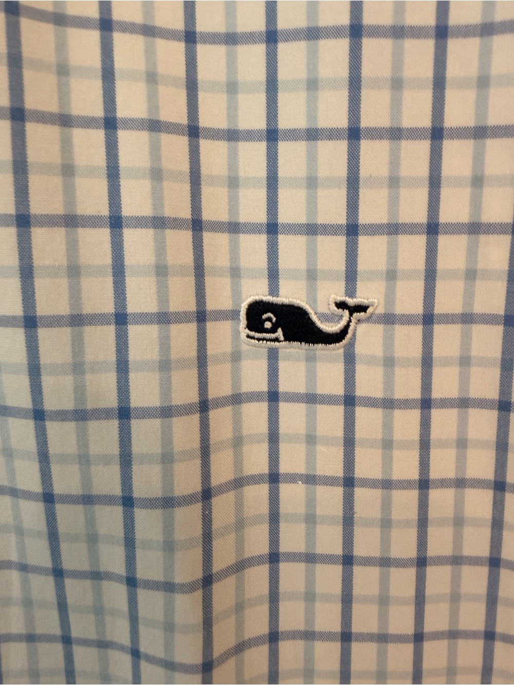 Vineyard Vines Men’s Classic Fit Whale Button Down Shirt Plaid, White Blue, Sz M - Picture 6 of 12